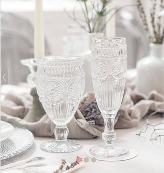 Bulk Wholesale 60 Vintage Style Glass Party Goblets ,grey Glass