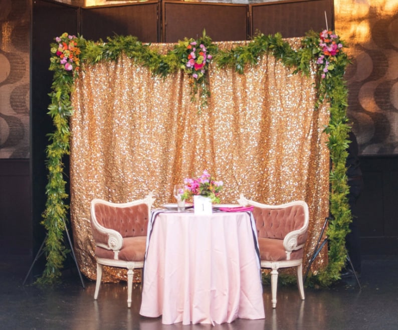 Gold Sequin Party Photo Backdrop, Wedding Backdrop, Party backdrop, Step and repeat, photo booth, photo backdrop,Sparkle backdrop,head table image 4
