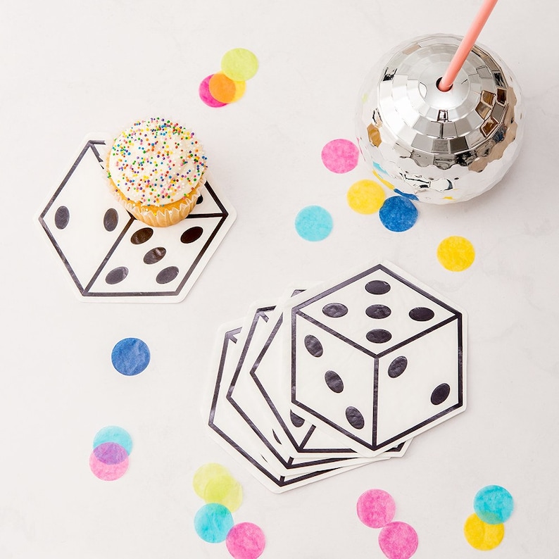 Vegas Dice napkins Dice poker Napkins vegas party vegas party decor birthday party napkins dice serviettes disposable napkins