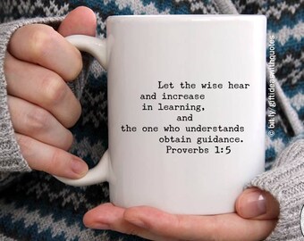 Inspirerende Bijbel Vers Koffie Mok, Spreuken Mok, Citaat over Wijsheid, Bijbel vers cadeau voor vrouwen, Cadeau voor mannen, Schrift Citaat Mok