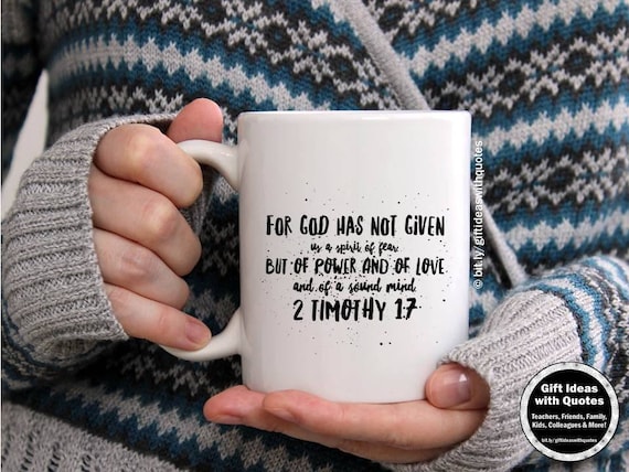 Inspirational Bible Verse Gift for Women, 2 Timothy 1:7 Scripture Coffee  Mug, Gift for Men, Scripture Quote Mug, Power and Love Quote