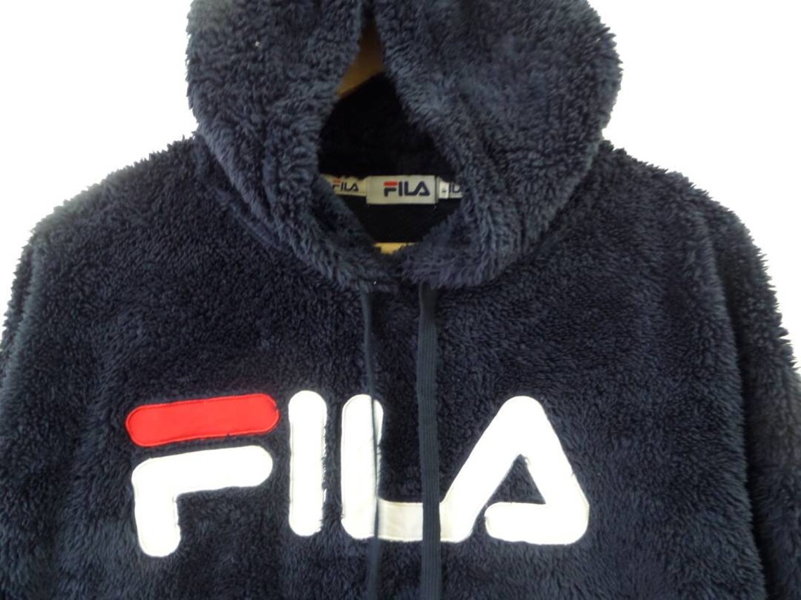 Hot Sale Rare Vintage fila fleece Hoodie fila cropped hoodie | Etsy