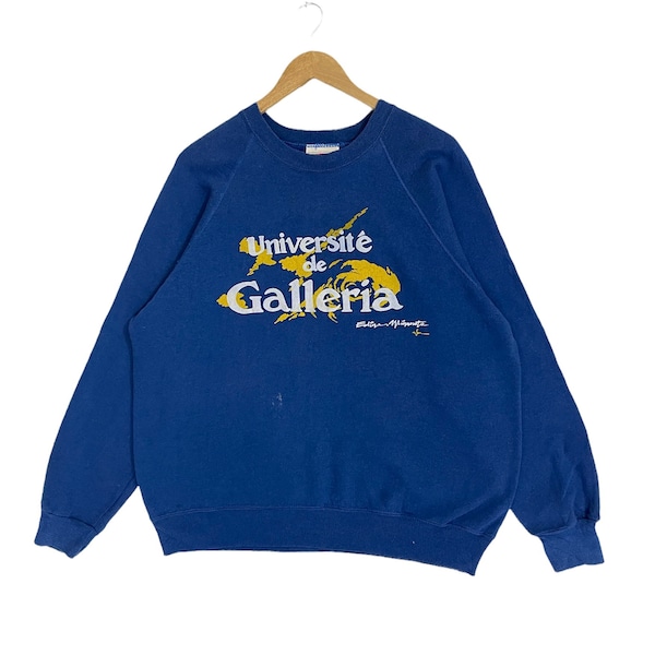 Hot Sale Rare !! Vintage University of Galleria vintage american collage sweatshirt made in usa size xlarge