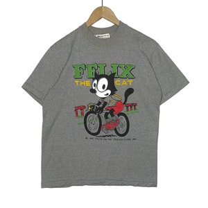 Hot Sale !! Zeldzaam!! vintage felix de kat t-shirt vintage cartoon t-shirt maat large goede staat sportkleding Streetswear
