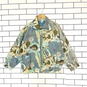 Heißer Verkauf Vintage Fuda International Seidenjacke Vintage Weltkarten Jacke Active Streetwear