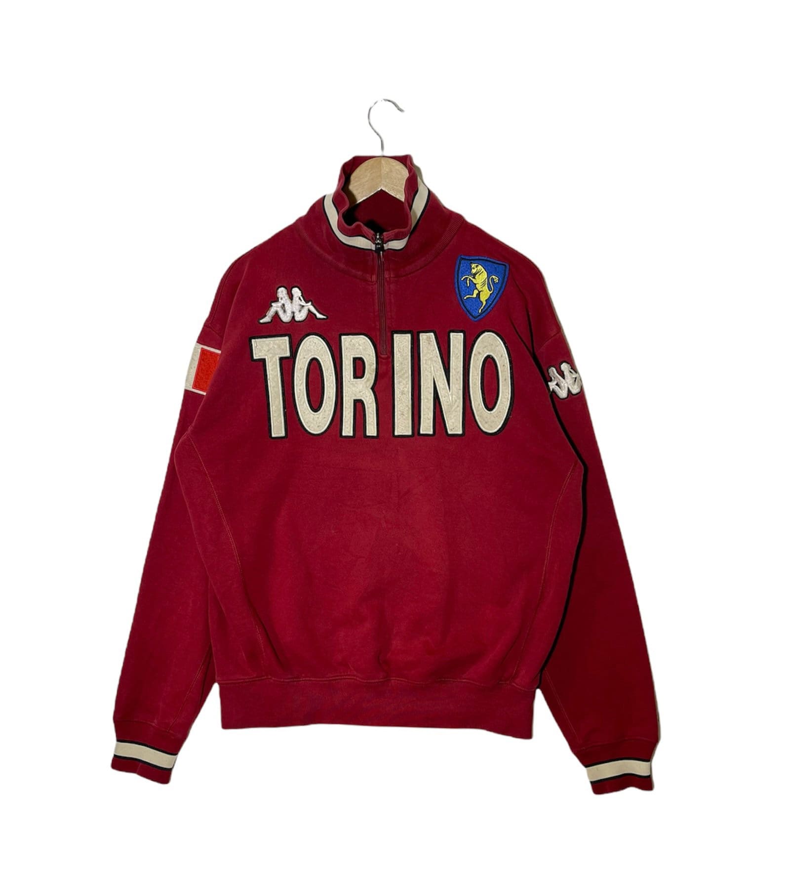 Felpa vintage Kappa in saldo con mezza cerniera e logo in rilievo,  abbigliamento sportivo streetwear - Etsy Italia