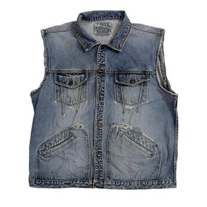 Hot Sale Rare Marithe Francois Girbaud denim jacket sleevless designer activewear streetwear