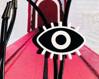 Acrylic Evil Eye Bolo Tie // Choker // Lariat // Necklace // Modern Cowboy // Western // Ojo
