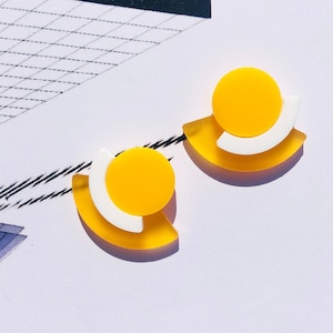 Acrylic Geometric Post Modern Inspired Earrings // Accessory // Statement Piece // Deconstructivism // Modern // Artsy