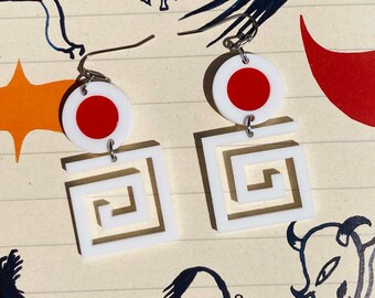 Acrylic Geometric Maze Earrings // Accessory // Statement Piece // Artsy // Abstract // Mod // Eccentric // Mystical