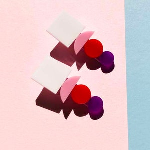 Pinces à cheveux géométriques en acrylique // Lot de 2 pinces à cheveux // Accessoire // Pièce tendance // Modernisme // Broche à cheveux mod // Artsy // Mod