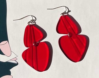Acrylic Etched Organic Geometric Earrings // Artsy
