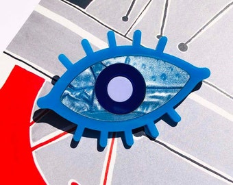Acrylic Eye Brooch Pin // Protective // Evil Eye // Accessory // Statement Piece // Gift // Energy // Third Eye
