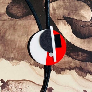 Acrylic Modernist Bolo Tie // Choker // Lariat // Necklace // Modern // Artsy // Geometric // Abstract // Neoplasticism // Bauhaus