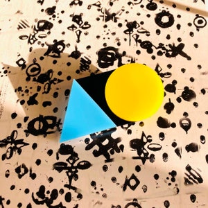 Acrylic Geometric Brooch Pin Bauhaus Inspired // Accessory // Statement Piece // Gift // Colorful // Modern // Artsy // Geometries