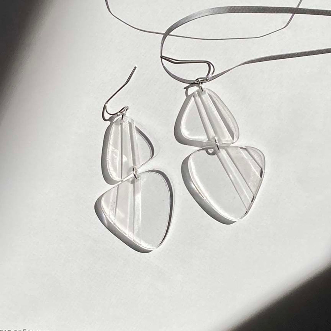 アクセサリー Mame Organic motif Glass Earrings clear Mame Kurogouchi】Organic motif Glass Earrings - clear | TOLMA.