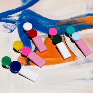 Acrylic Geometric Modern Hair Clips // Accessory // Statement Piece // Gift // Modernism // Mod Hair Brooch // Artsy // New Wave