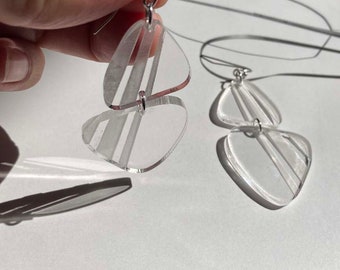 Acrylic Etched Organic Geometric Earrings // Artsy