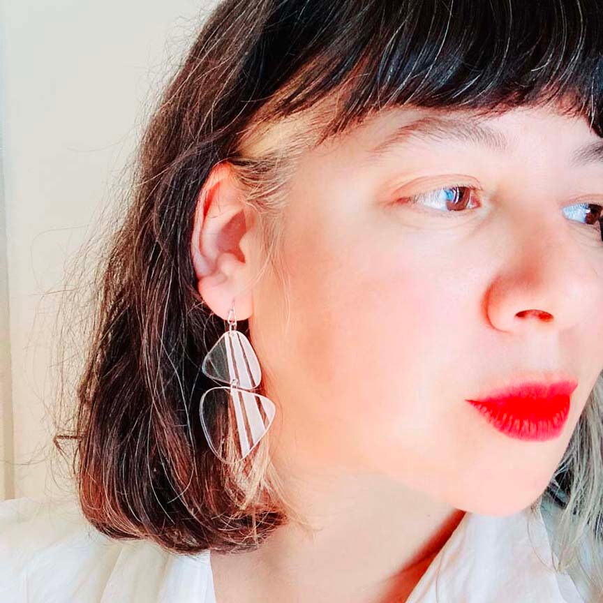 Acrylic Etched Organic Geometric Earrings // Artsy
