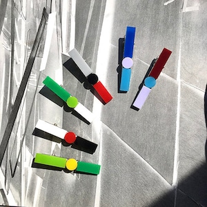 Acrylic Geometric Modern Hair Clips // Accessory // Statement Piece // Gift // Modernism // Mod Hair Brooch // Artsy // Color Blocking