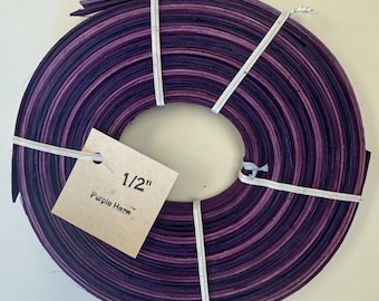 1/2" ff Purple Haze Dyed Rattan Reed for Basket Weaving, 4 oz