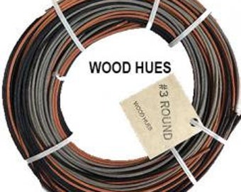 Dyed #3 round reed, Wood Hues mix, 1/4 lb. coil