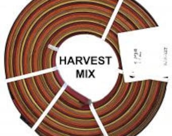 1/2" ff Harvest Mix Dyed Rattan Reed for Basket Weaving, 4 oz