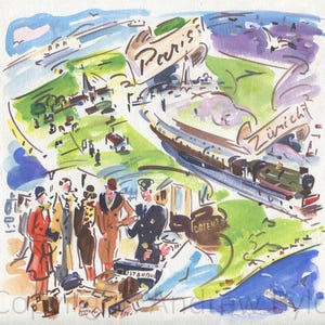 Carte illustrée de l'Orient Express
