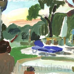 Sun lounger by a swimming pool in Mallorca