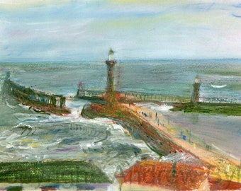 Whitby harbour in winter