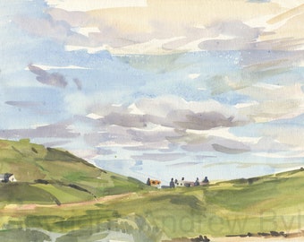 Uist landscape with crofts