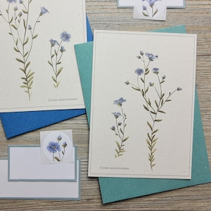 2 tarjetas de felicitación en el conjunto "Linum" que consta de: 2 tarjetas y 2 sobres, DIN A6, cartón natural