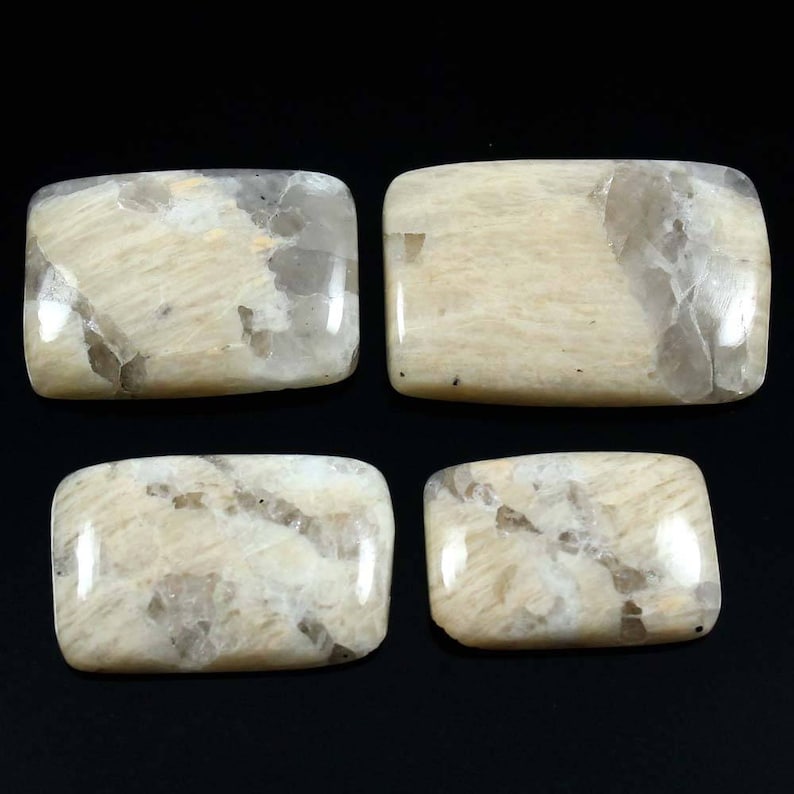 Natural Graphic Feldspar Nice Designer Gemstone Cabochon Baguette Shape Loose Gemstone For Jewelry Making,71 Cts 4 Pcs Wholesale Lot,DF-27