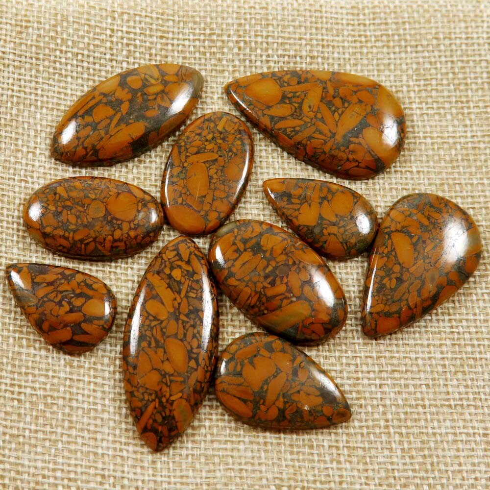 Bamboo Jasper Gemstone Cabochon 260.65 Cts 10Pcs Mix Shape Etsy