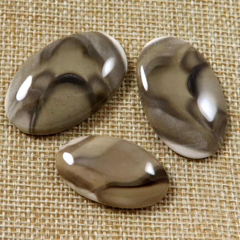 Flint Jasper Natural Gemstone Cabochon Oval Shape Ring Earring Pendant Crafts Jewelry 115.35 Cts 3 Pcs Wholesale Lot LAW-87
