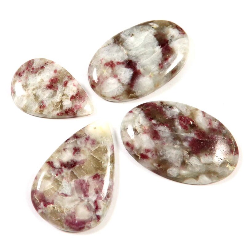 LAK-47 Natural Lovely Matrix Pink Tourmaline Untreated Gemstone Cabochon Mix Shape Loose For Jewelry Making 137.35 Cts 4 Pcs Wholesale Lot