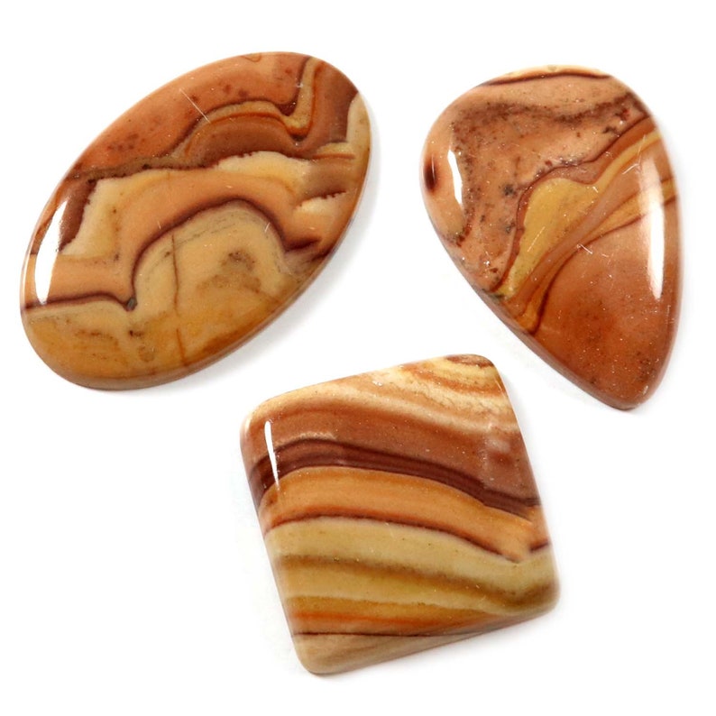 Wave Dolomite Gemstone Cabochon Mix Shape Natural Gemstone Ring Earring Pendant Craft Silver Jewelry 65.25 Cts 3 Pcs WholesaleLot LBH16