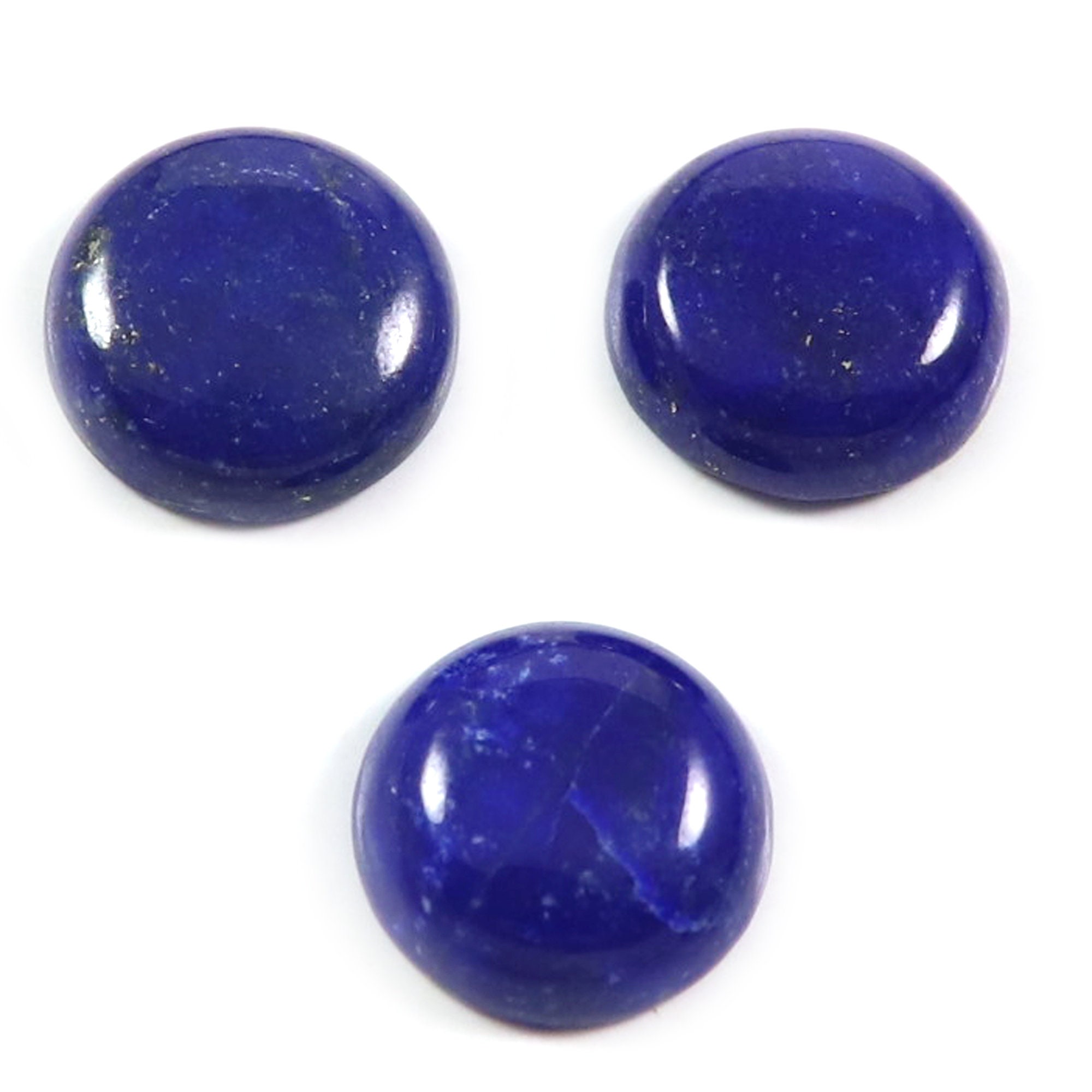 Lapis Lazuli Cabochon Gemstone Wholesale Lot Round Shape 3 Pcs Etsy