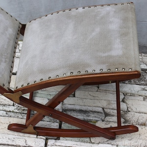 Vintage folding foot stool or small rocking chair Rocking Tapestry Stool Foot Rest Swing Footstool for Living Room