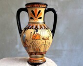 Amphora Vintage vase Holiday gift Pottery vase Greek mythology hand Painted pottery housewarming gift anniversary gift flower vase