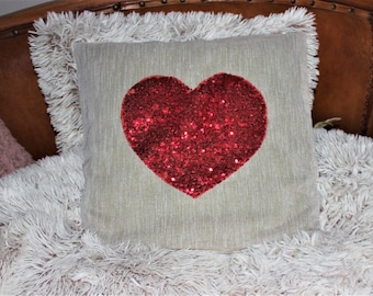 Funny sequin pillow | Etsy Sequin heart pillow | Etsy