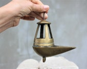 Vintage oil lamp Litte Brass Hanging Lamp Oil Burner French lamp Collectible oil lamp