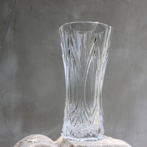 Florero de 12 pulgadas, jarrón alto de cristal de cristal, florero de  vidrio transparente sin plomo para flores, jarrones de vidrio grandes para  sala