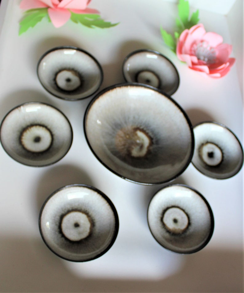 ensemble de sushis vintage Servir des bols à sushi Petits bols de service Bols à tapas Bols en poterie image 4