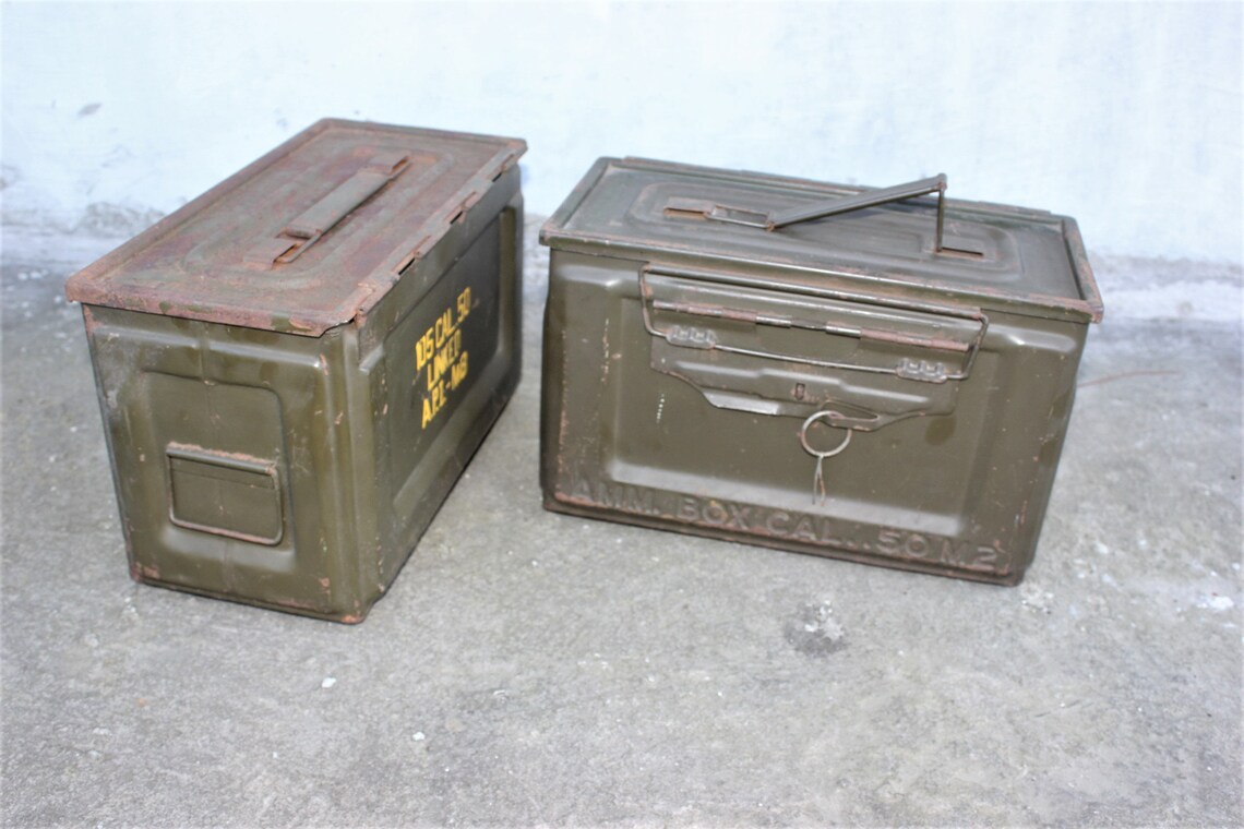 Vintage Military box Metal Ammunition US Army boxes for Etsy