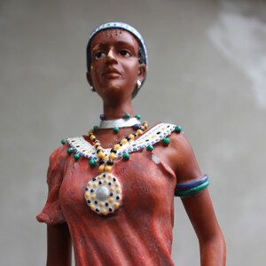 Vintage 16&quot; Art Deco Resin Woman Figurine: 1930s Fashion Statue