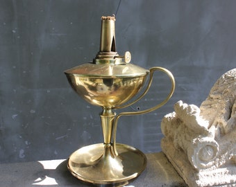 Rare Large Brass Desk Oil Lamp: French Collectible - Etsy