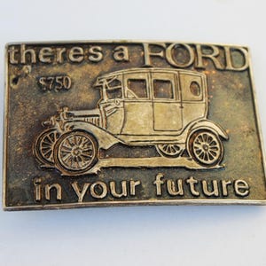 Vintage Ford Car Brass Belt Buckle: Unisex Automotive Fan Gift