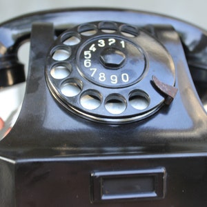 Vintage Black dial telephone, Vintage rotary phone, desk phone, 50s telephone, man cave decor, movie decoration Collectible gift
