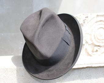 帽子 50s Vintage Borsalino SAVOY 7 1/4 58cm Vintage Borsalino, Size 7 1/4, Vintage Fedora Hat, 1960s
